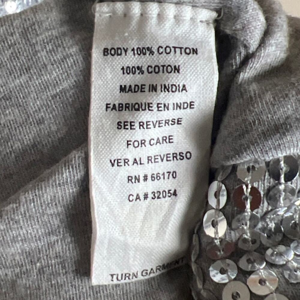 Y2K Sequin Silver Metallic 100% Cotton Tank Top *Dimensions In Picture* - Picture 3 of 5